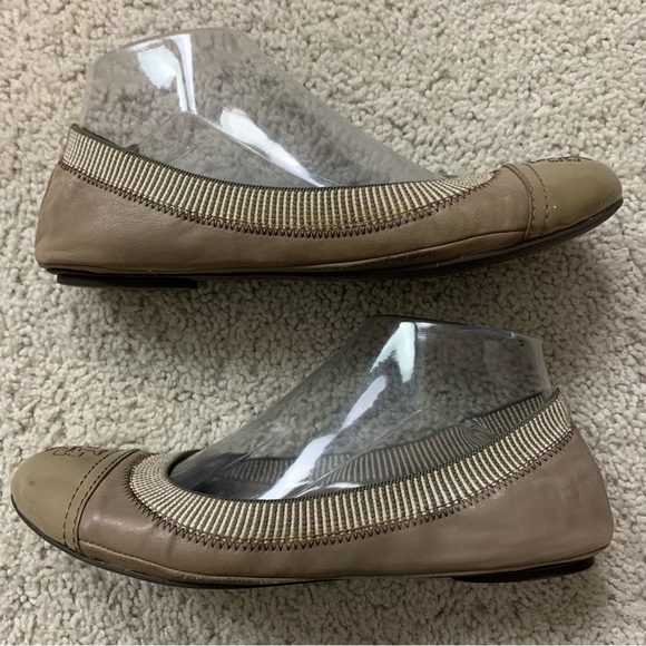 TORY BURCH Gabby Gunmetal Platinum BALLET Flats Slip on Gray SHOES 7.5 M - Picture 4 of 7